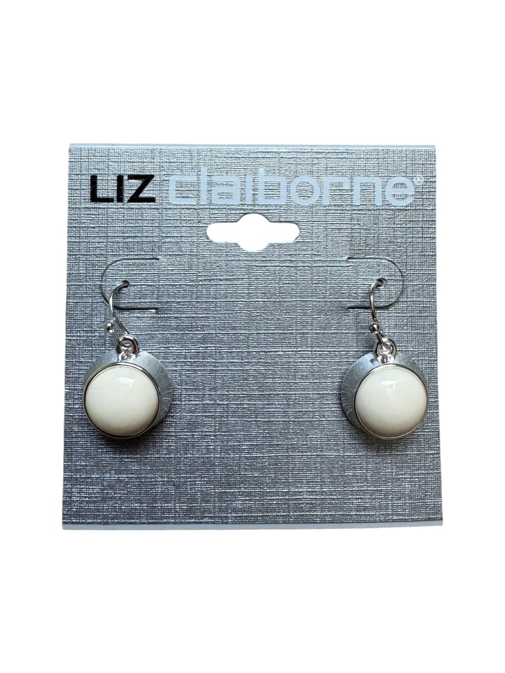 Liz Claiborne White Stone Style Dangle Earrings